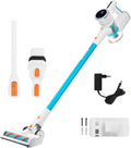 Kabelloser Akku-Staubsauger Invictus X7 mit HEPA-Filter, beutellos, 60 Min Laufzeit, 380 W, ultraleicht, 12-teiliges Set, Blau/Weiß
